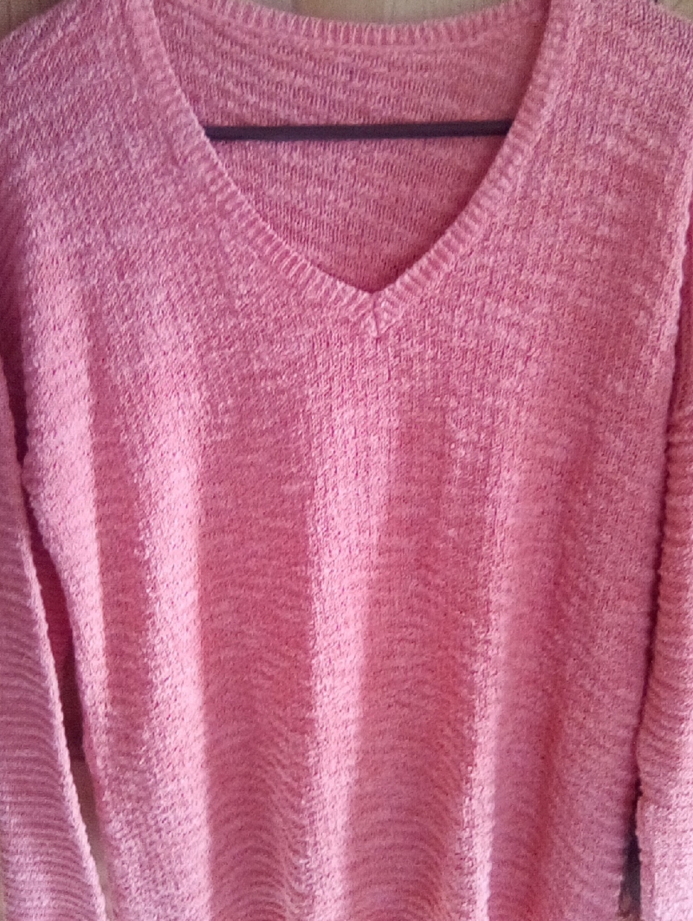 Women’s Pink V-Neck Cozy Sweater